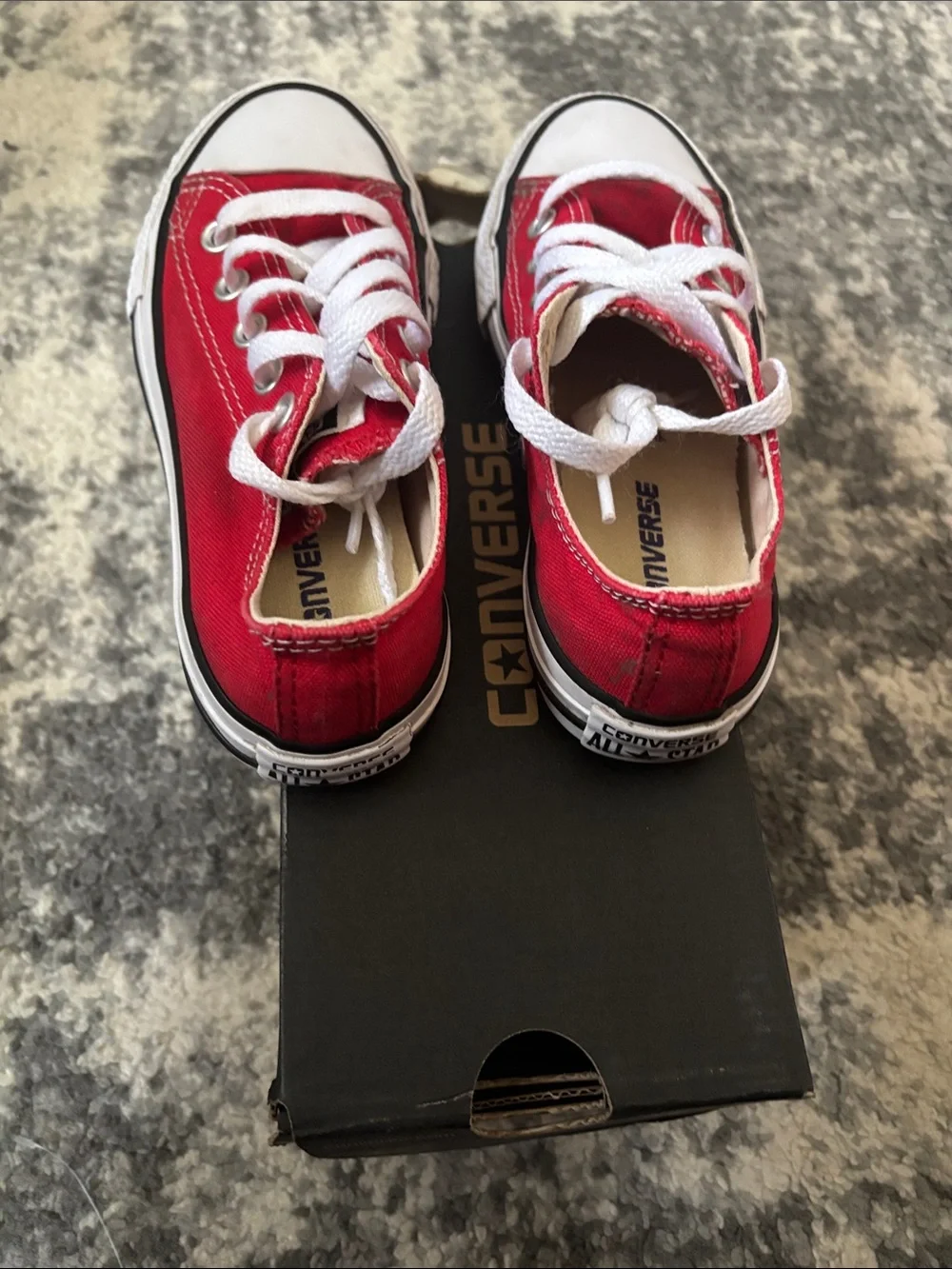 Converse Kids Red Low-Top Canvas Sneakers with White Accents